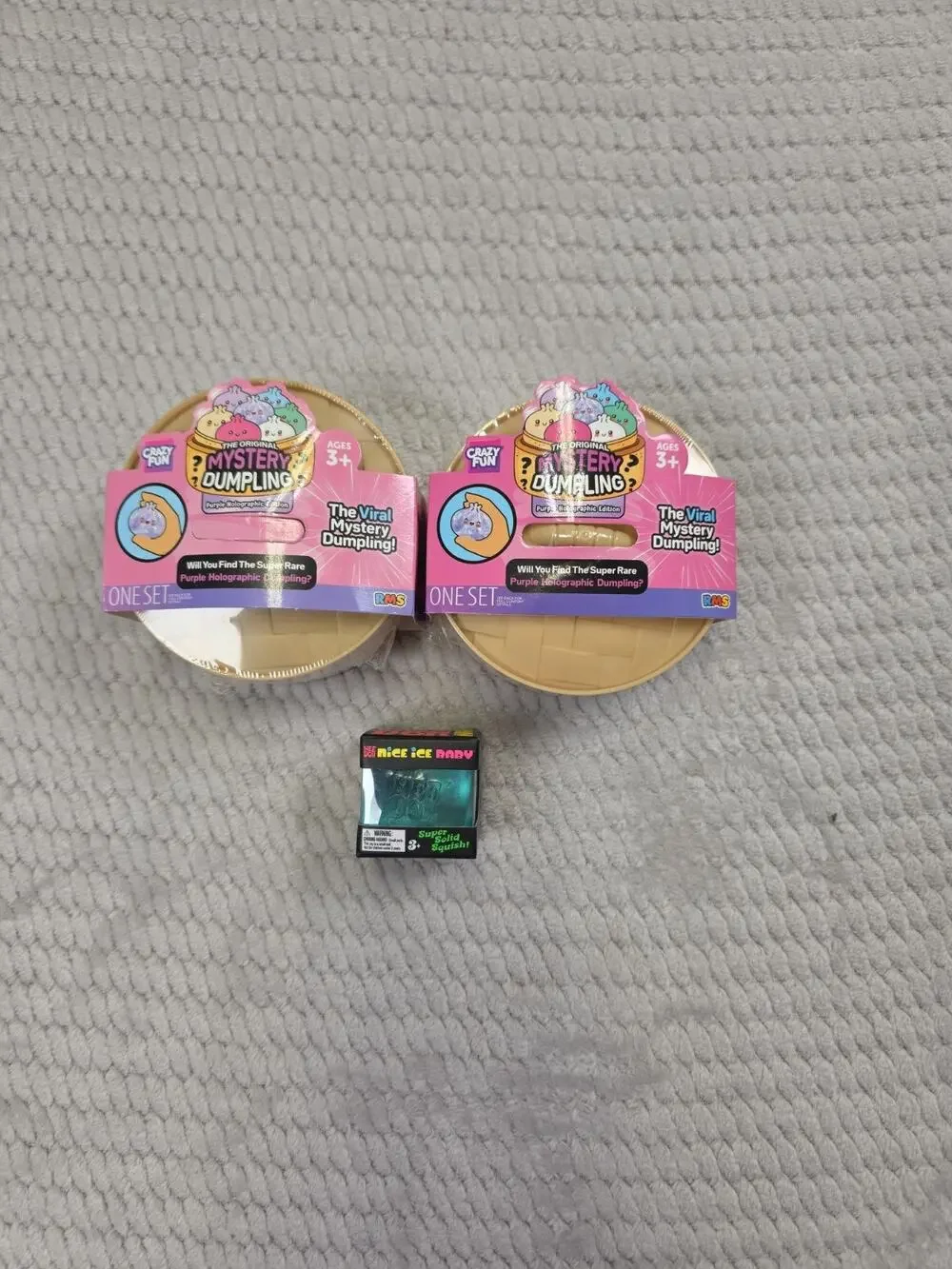 Mystery Dumpling Purple Holographic Lot Of 2 Viral RMS Needoh Nice Ice Baby Blue
